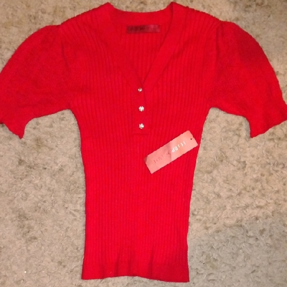 Scarlett Vibrant Red Knit Top